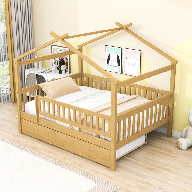 Dustee Wood Daybed with Slats, Full, Natural