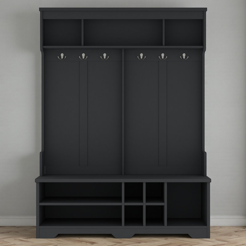 Heylin Hall Tree with Bench and Shoe Storage, Black