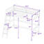 Lit mezzanine simple en bois avec échelle robuste