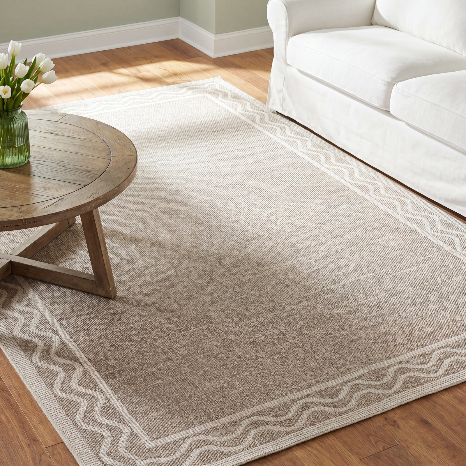 Saybrook Gray Indoor Outdoor Rug, Rectangle 5'3 x 7'