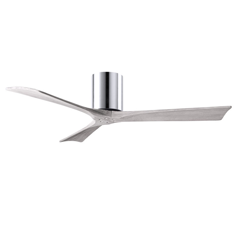 Ventilateur de plafond à 3 pales Olivier, Chrome poli, Ton bois de grange, 52"