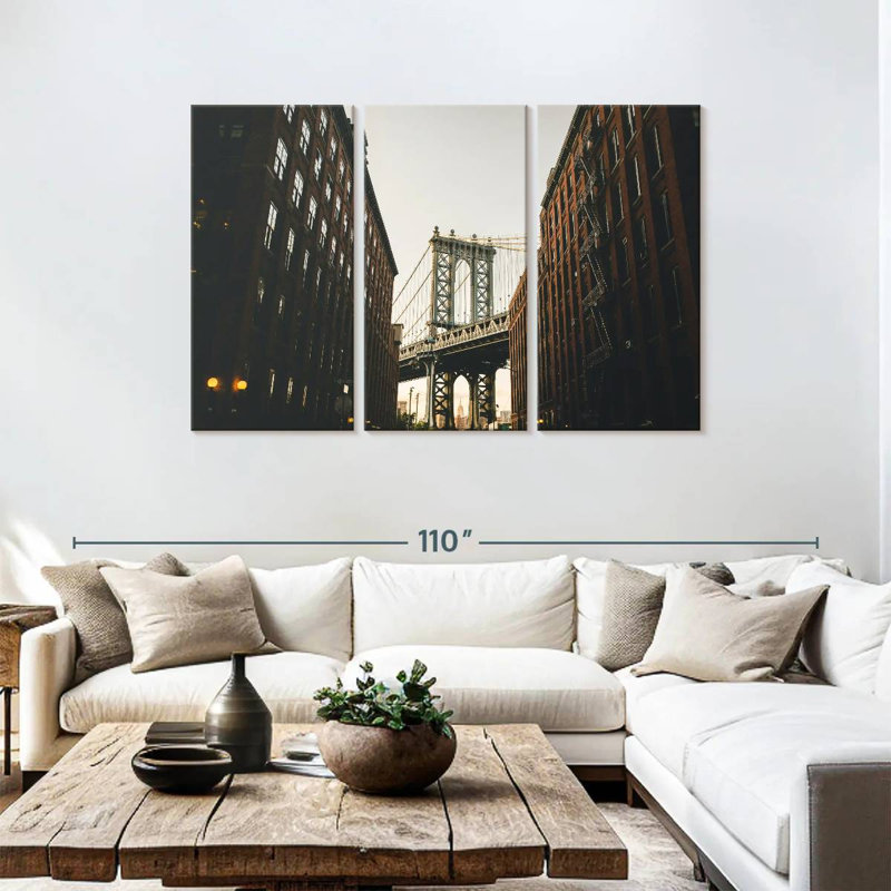 Lilie NYC Manhattan Bridge, H 48 po x l 74 po