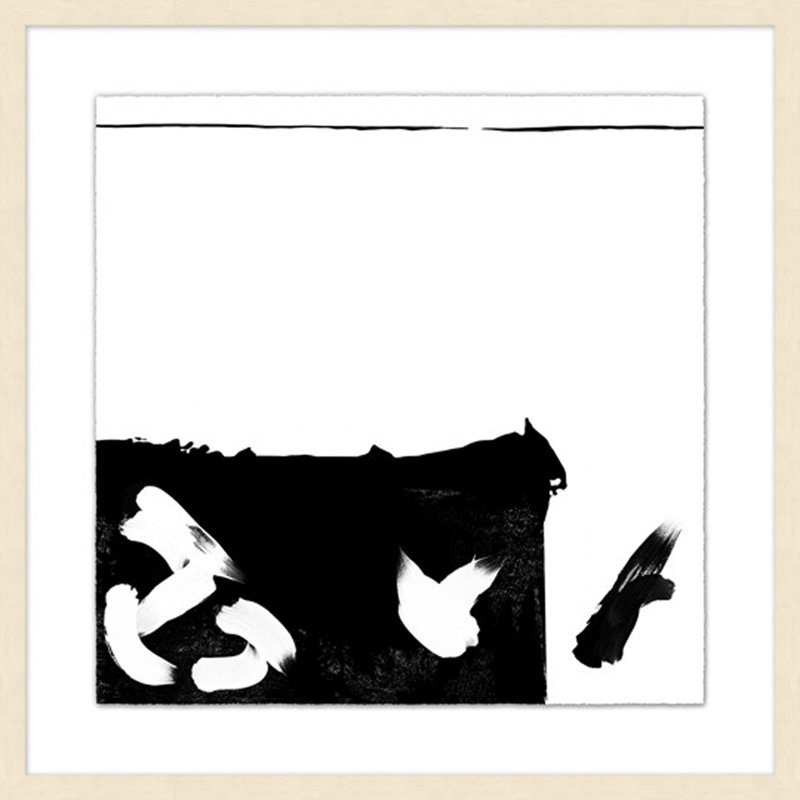Abstract Painting, White Frame, Mat White, 31.5" H x 31.5" W x 2.12" D