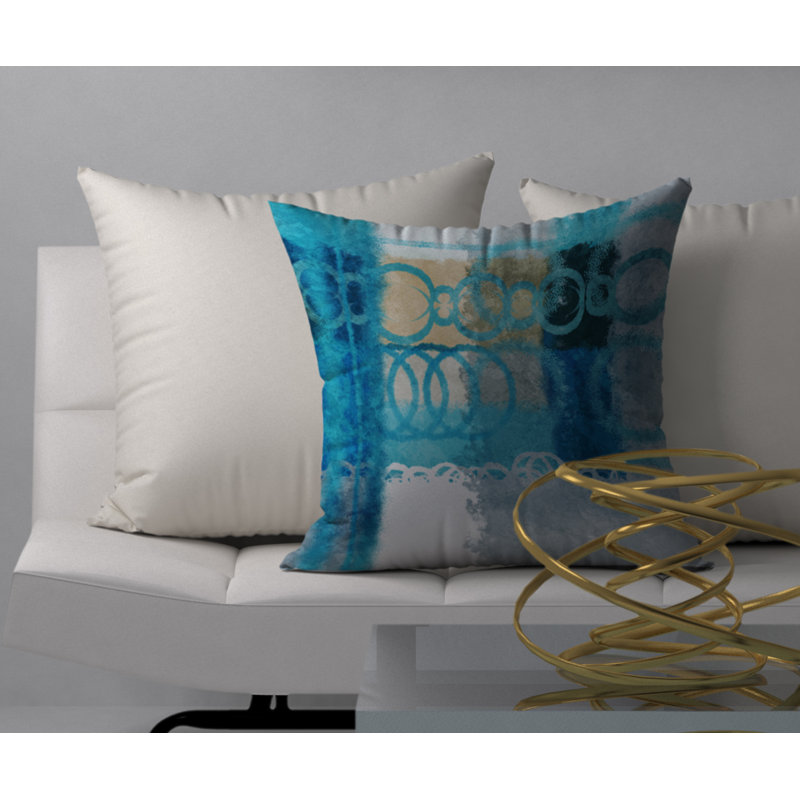 Abstract Throw Pillow, 18" H x 18" W