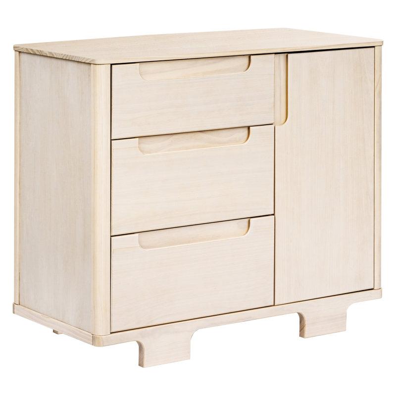 Yuzu Crib, 3 Drawer And 6 Drawer Dresser Set, Washed Natural