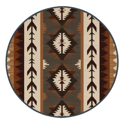 Washable Arrowhead Geometry Southwestern Area Rug