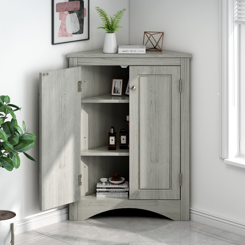 Triangle Cabinet With Adjustable Shelves - Oak Grace Versatile Storage