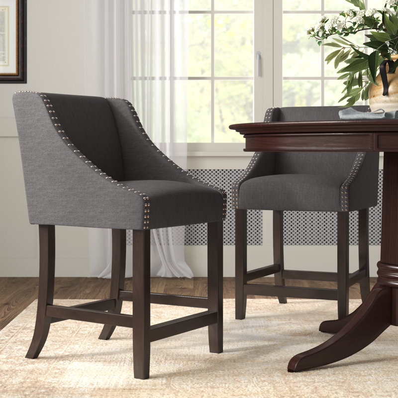 Tabouret Padmukh, Tabouret de comptoir (siège d'une hauteur de 24 p, Gris foncé