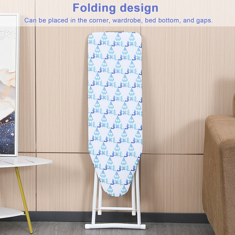 Planche à repasser pleine grandeur à hauteur ajustable avec support à fer et housse résistante à la chaleur, planche à repasser pliable avec pieds antidérapants