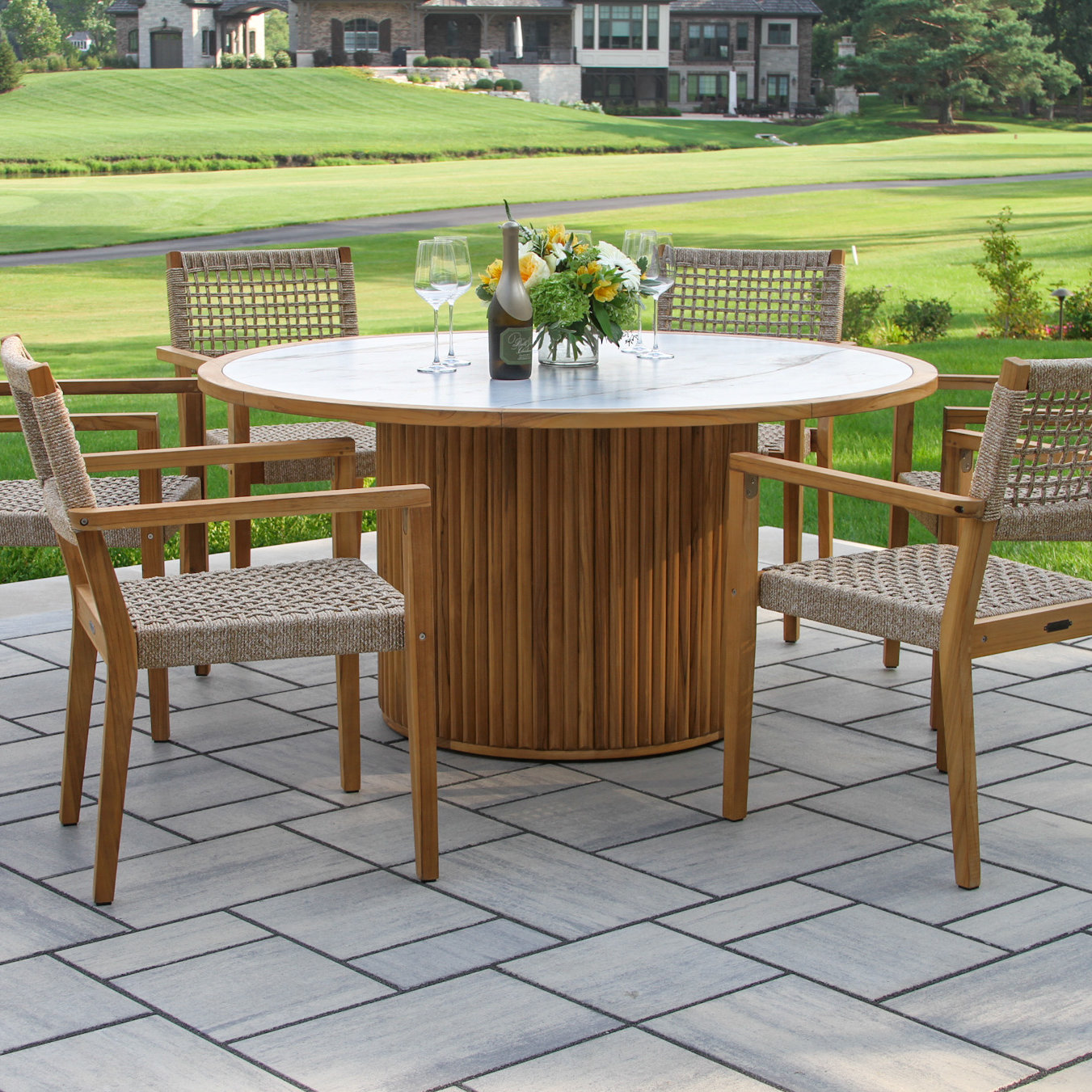 Hayons 82" Patio Dining Table, White