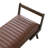 52" Mid Century Bench With Walnut Wood Leg,Channeled Upholstered Footrest Stool For Kitchen, Living Room, Bedroom, Entryway, End Of Bed. PU Cognac, Light Brown-2129081525