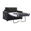 Canapé-lit simple de 47,2 po avec option de lit rabattable, table d'appoint pliable pour ordinateurs portables et appareils électroniques, ports sur l'accoudoir, télécommandes de rangement, coussins lombaires améliorant le confort, utilisation en velours côtelé noir à la maison, à l'extérieur