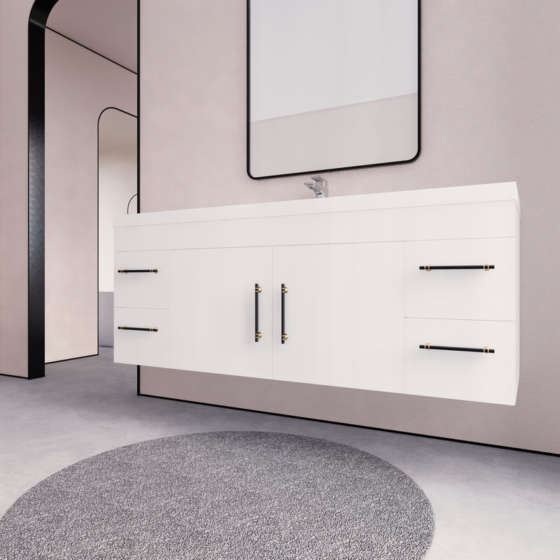 Ensemble de meuble-lavabo simple 59 po Berner, Blanc