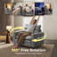 Fauteuil pivotant à 360° avec soutien lombaire, fauteuil pivotant avec assise profonde | Revêtement en similicuir souple, base pivotante en métal, gris, idéal pour la lecture et la détente, salon-751939905