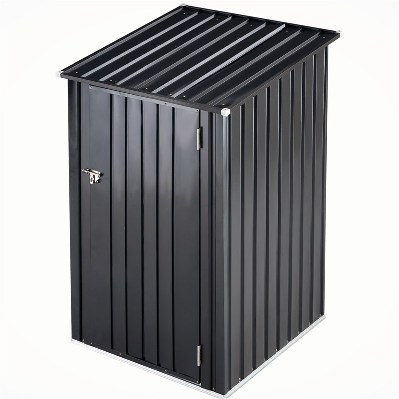 3.3 ft. W x 3 ft. D Steel Storage Shed, 63.38" H x 40.72" W x 37.42" D, Dark Gray