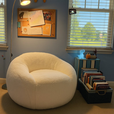 Bean Bag Chair For Adults With Back And Arm Support, Memory Foam-Filled Lounge Chair With Plush Cover, Soft Floor Seating For Bedroom, Dorm, Or Living by Trule