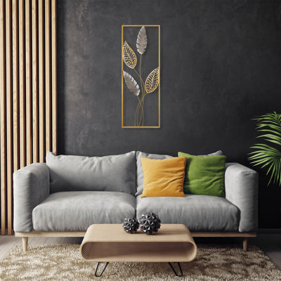 Hand-Painted Decorative Metal Wall Accessory, 12.6 x 35.4 x 2.0 inches | 100% Metal Construction, Weighs 2.7 lbs | Unique Art Piece for Living Room, Bedroom & Office Decor, Eye-Catching Design & Vibrant Colors