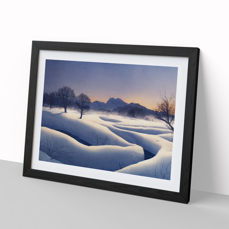 Winter Mountain Landscape Vol.3 - Framed Print, Black Framed, 25cm H x 34cm W x 2cm D
