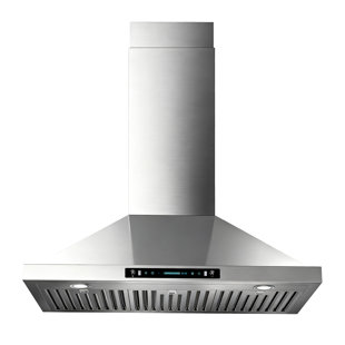 Hotte de cuisine murale 900 pi³ / min convertible à fixation murale en acier inoxydable à 4 vitesses et commande par panneau tactile avec lumières DEL