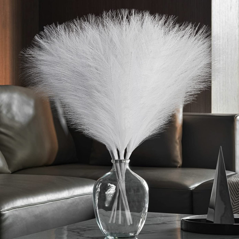 Herbe de 17 po Pampas, blanc