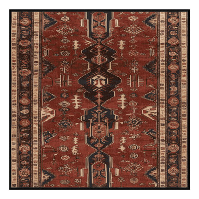 Machine Washable Persian Black Area Rug