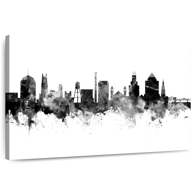 Durham North Carolina Skyline V, 16" H x 24" W