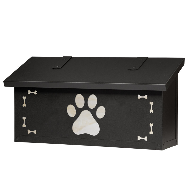 Boîte aux lettres murale Dog Paw, Noir texturé, Blanc vaporeux