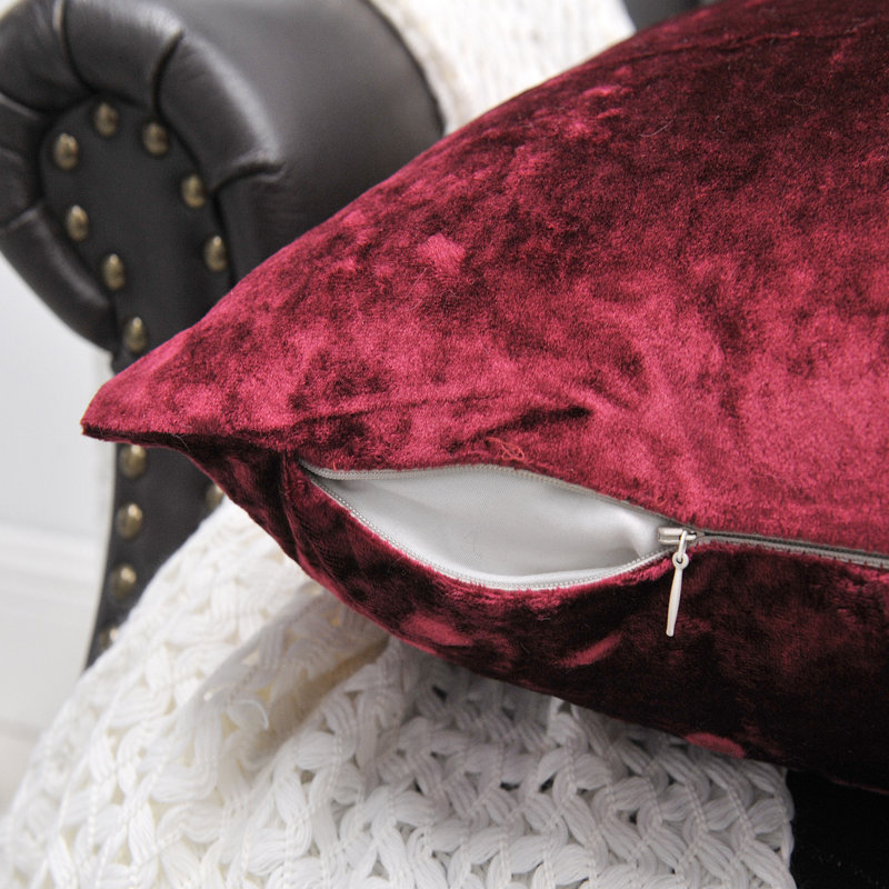 Housses de coussin en velours écrasé, Grenat