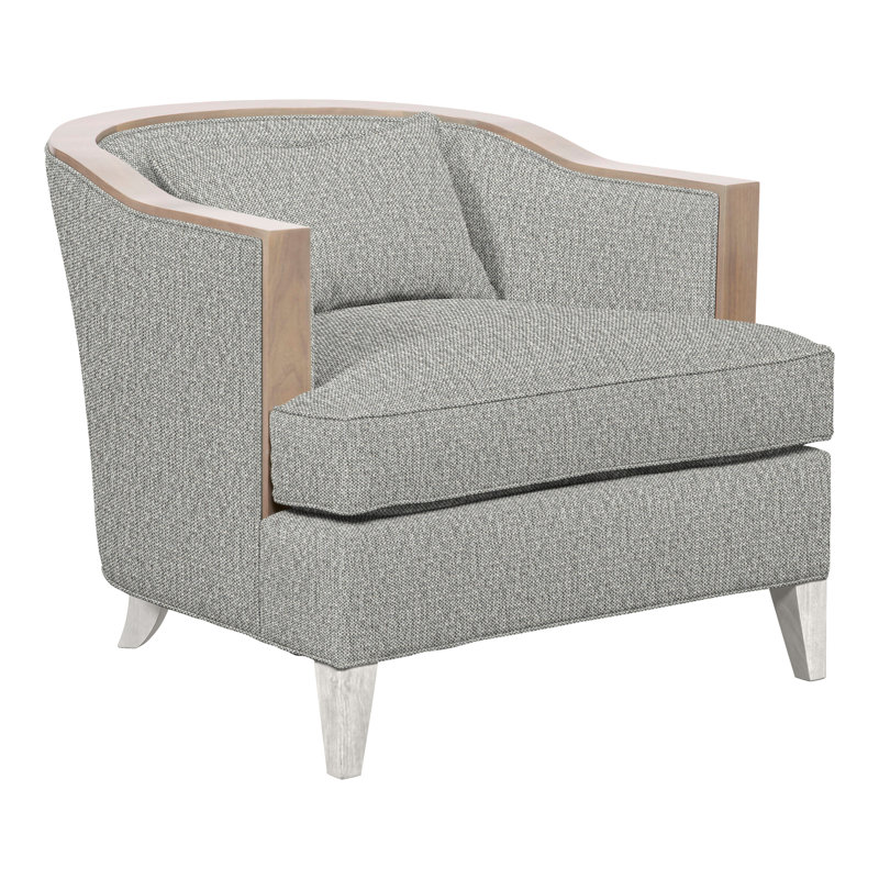 Thom Filicia Home Upholstered Barrel Chair, Casa Blanca, Tarbee Dove Polyester Blend