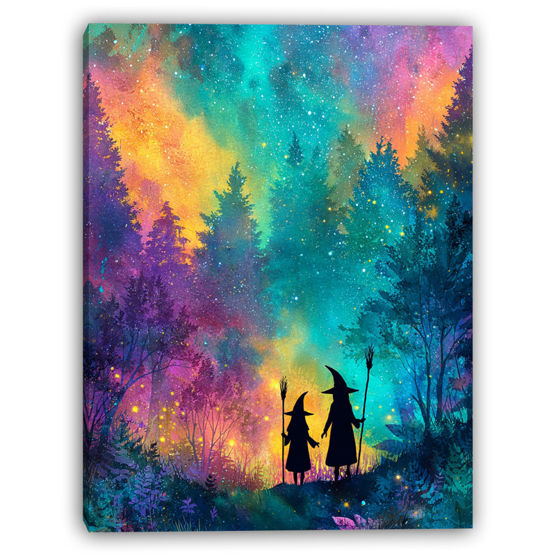 Art mural sur toile Starlit Forest Witches