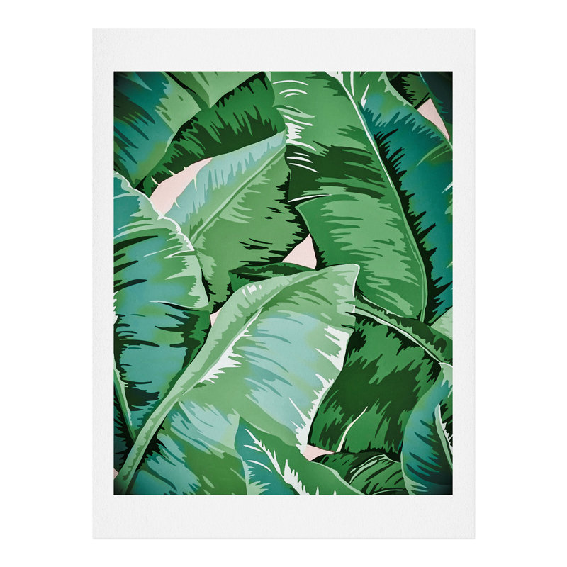 « banane leaf grandeur ii », reproduction, H 10 po x l 8 po x P 2 po, Papier, Blanc