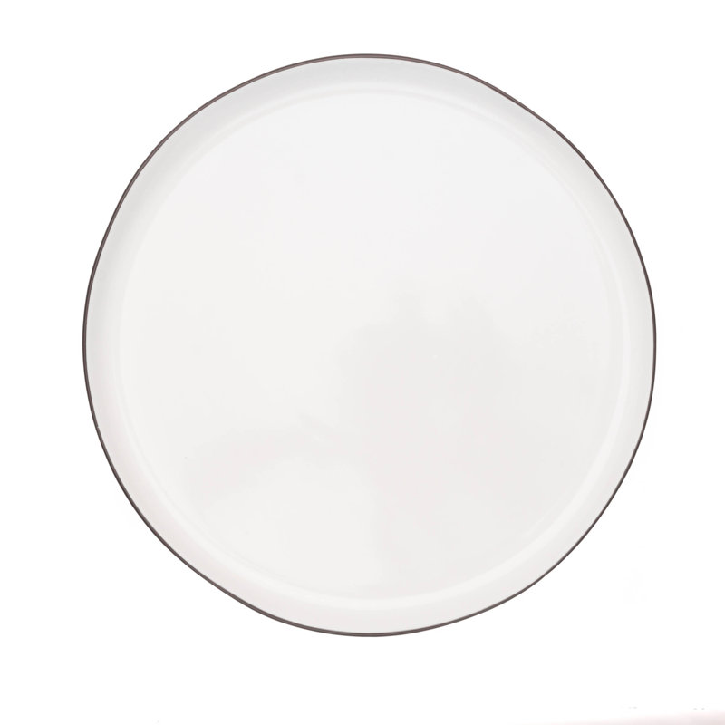 Abbesses Dinner Plate, White/Black