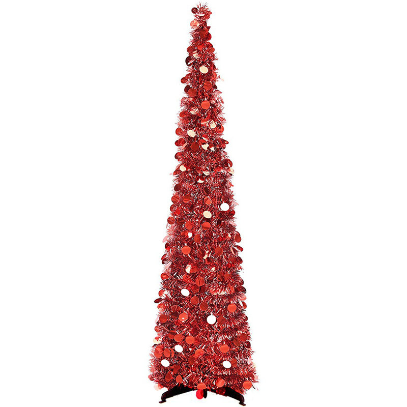 Arbre de Noël réaliste en forme de spirale 60 "H 60" rouge