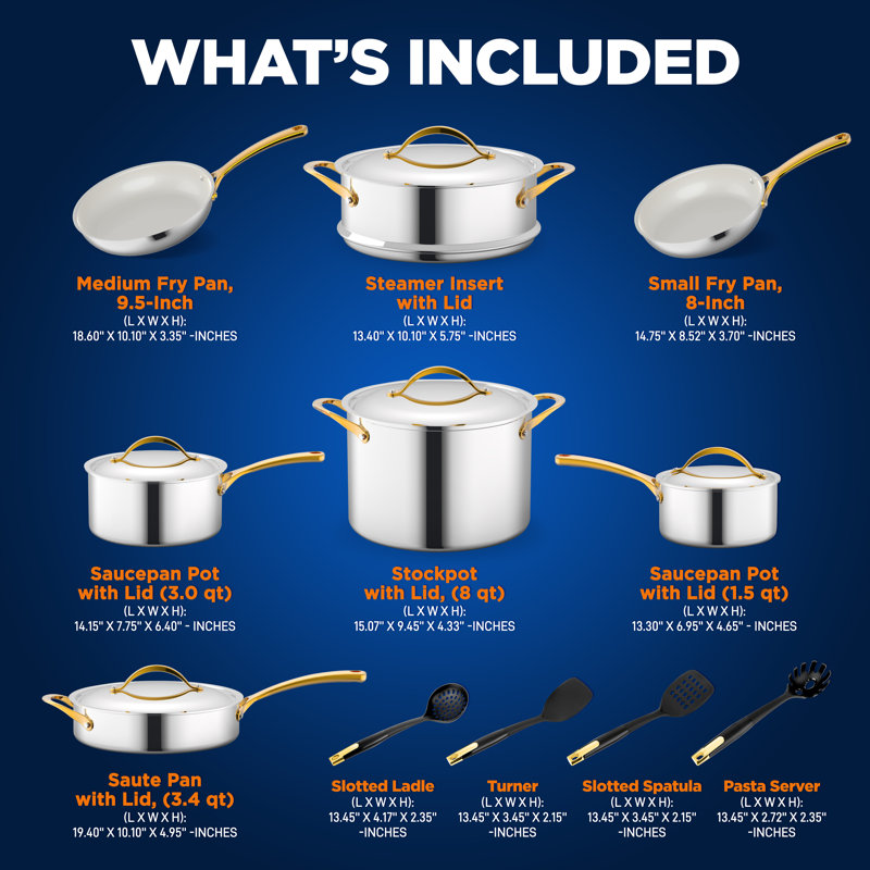 16 - Piece Non-Stick Aluminum Cookware Set