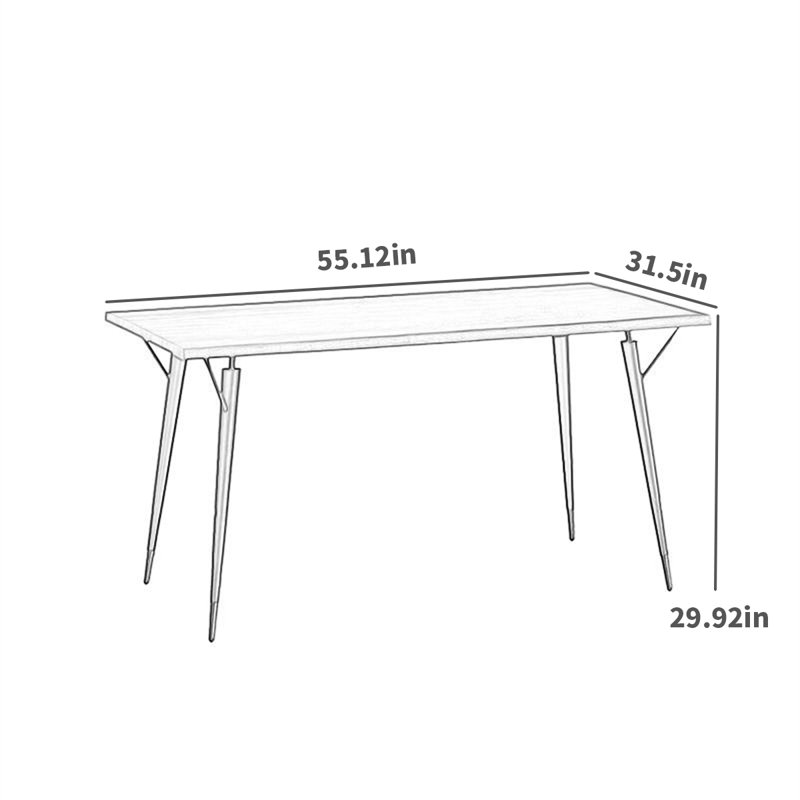 Nachelle Oak Solid Wood Dining Table, 29.92"H x 55.12"L x 31.5"W