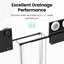 Double cloison de salle de bain coulissante, verre trempé, noir mat, porte de douche noire à contour lisse, ajout élégant de 1/4 po d'épaisseur-124961303