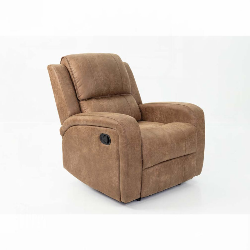 Fauteuil inclinable manuel en cuir synthétique, Châtaigne