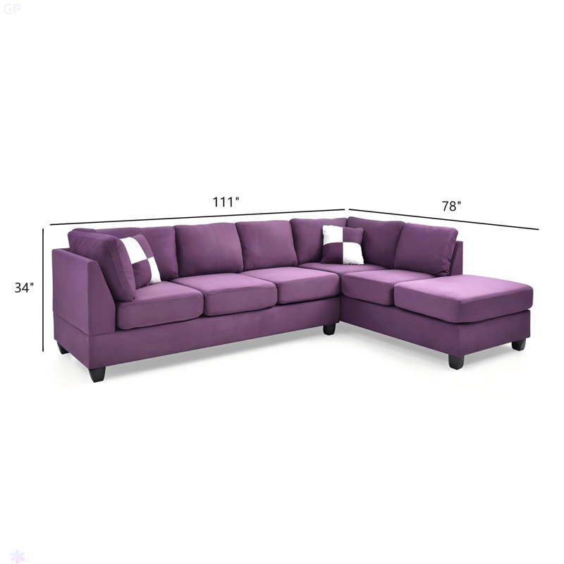 Canapés modulaires pour salon modulaire (sans repose-pieds), Mauve