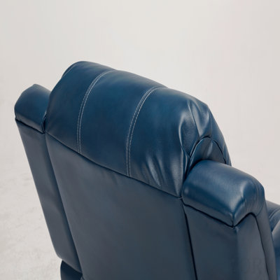 Charlotte Midnight Blue Leather Gel Glider Recliner