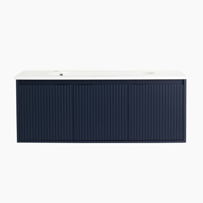 Meuble-lavabo simple mural 47,6 po avec plateau en céramique Aspacia