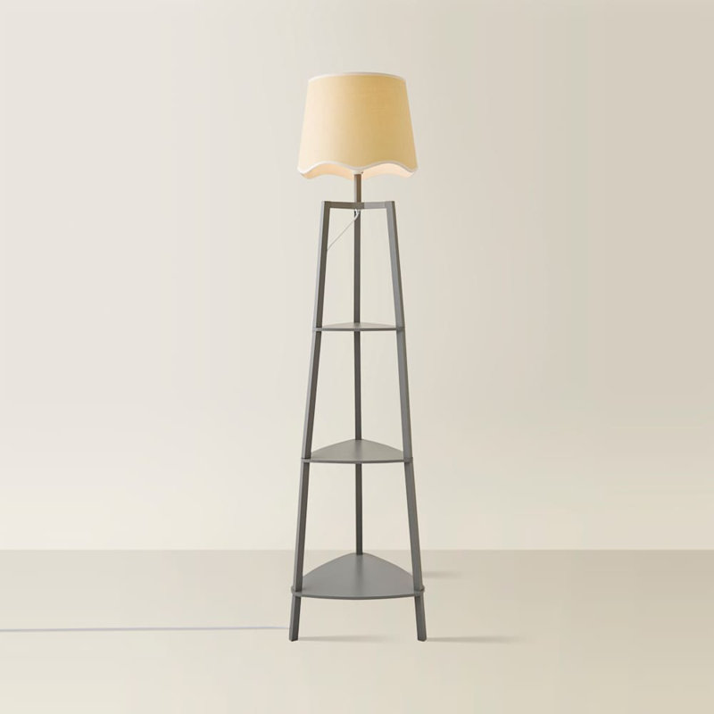 Arleigh 156.2cm Traditional Floor Lamp, Natural, No, Grey