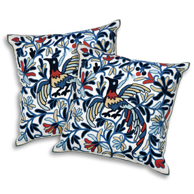 Housse de coussin en coton floral 17,5 po