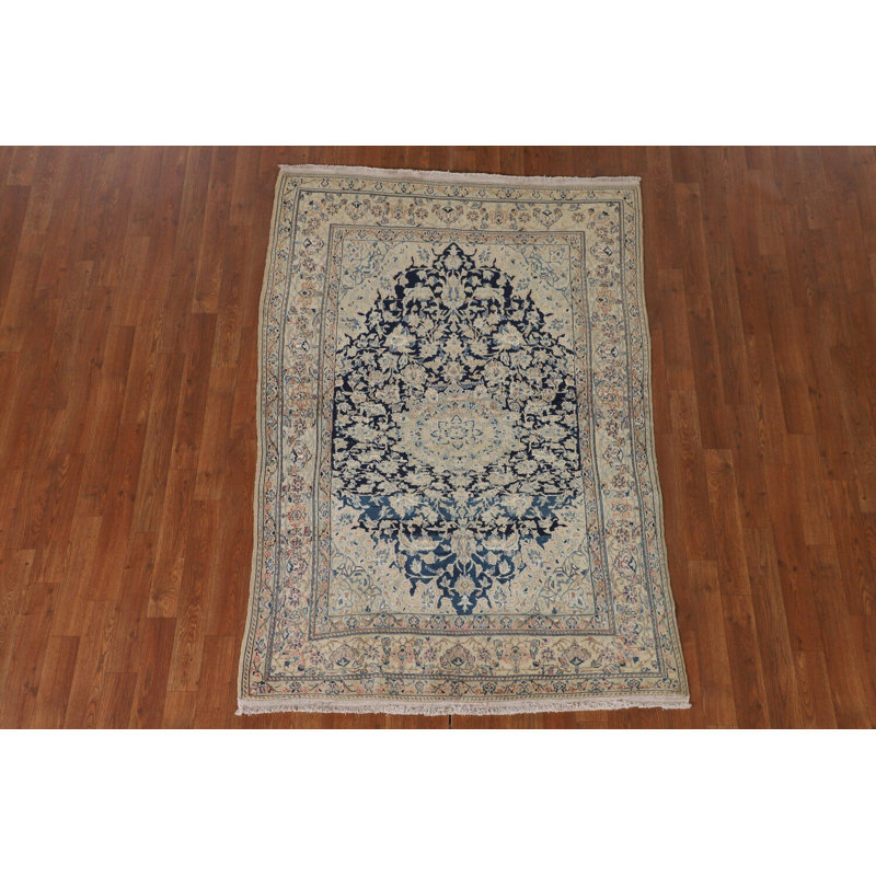 Tapis rétro bleu traditionnel 4 x 6