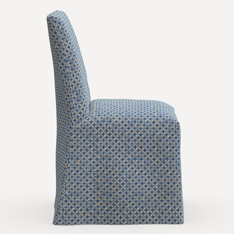 Sadia Slipcover Chair, Jr Aalap Blue Geometric