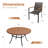 6-Person Patio Dining Set with 53" Round Metal Dining Table and 6 Rattan Solid Wood Armrest Chairs-687549022