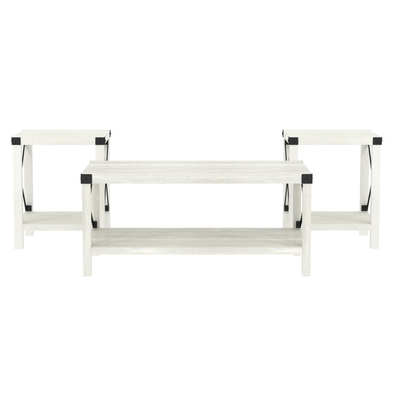 3 - Piece Living Room Table Set, Stone Gray
