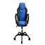 Fauteuil de jeu bleu et noir en similicuir, roulettes, accoudoirs rembourrés moelleux, style moderne et confortable