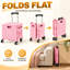 Chariot utilitaire pliable à roulettes avec couvercle, caisse de rangement pliable avec roulettes et compartiment verrouillable, rose-133701653