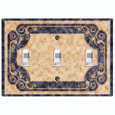 Élégant tapis noir à motif de tapis à 3 bandes murales