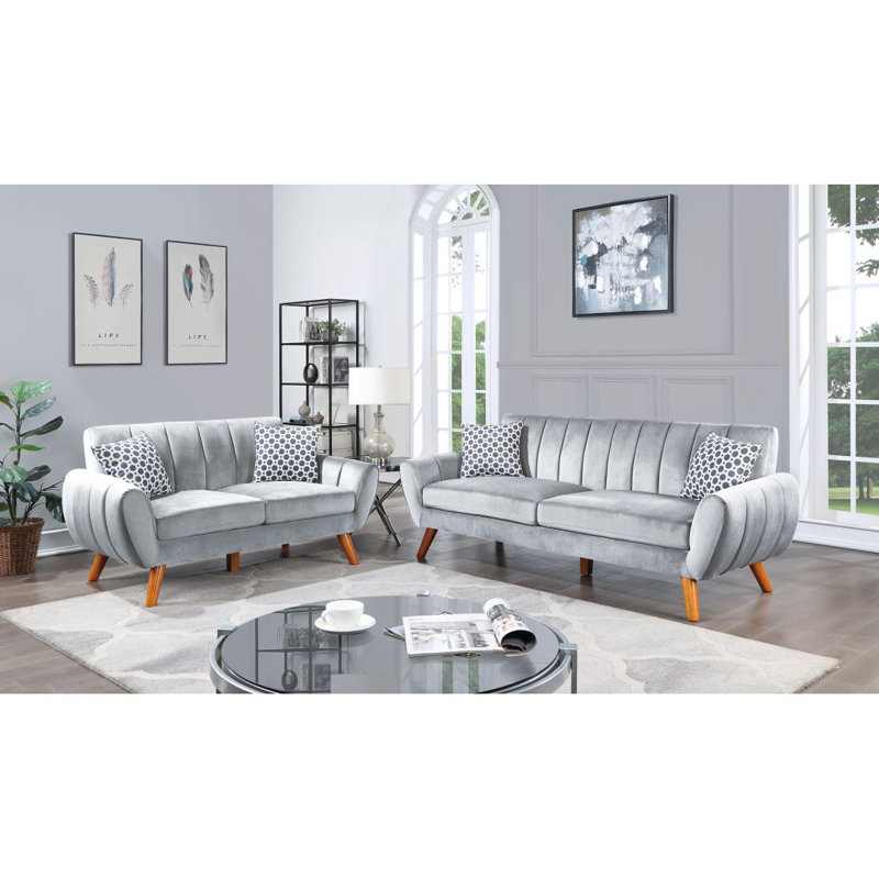 Canapé moderne 2 pièces, Gris clair